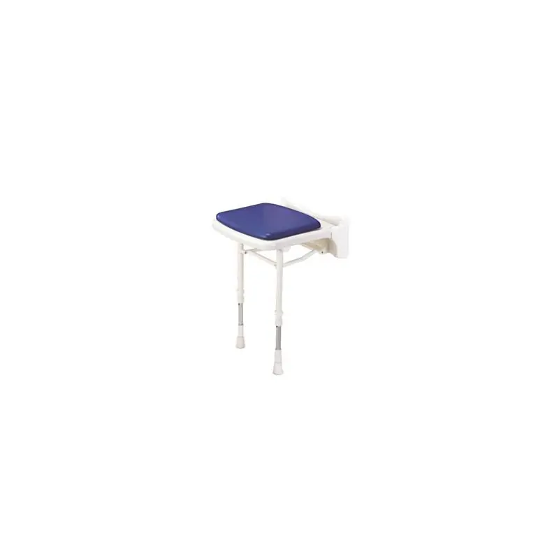 Siège de douche rembourré compact bleu (accessibilité PMR)