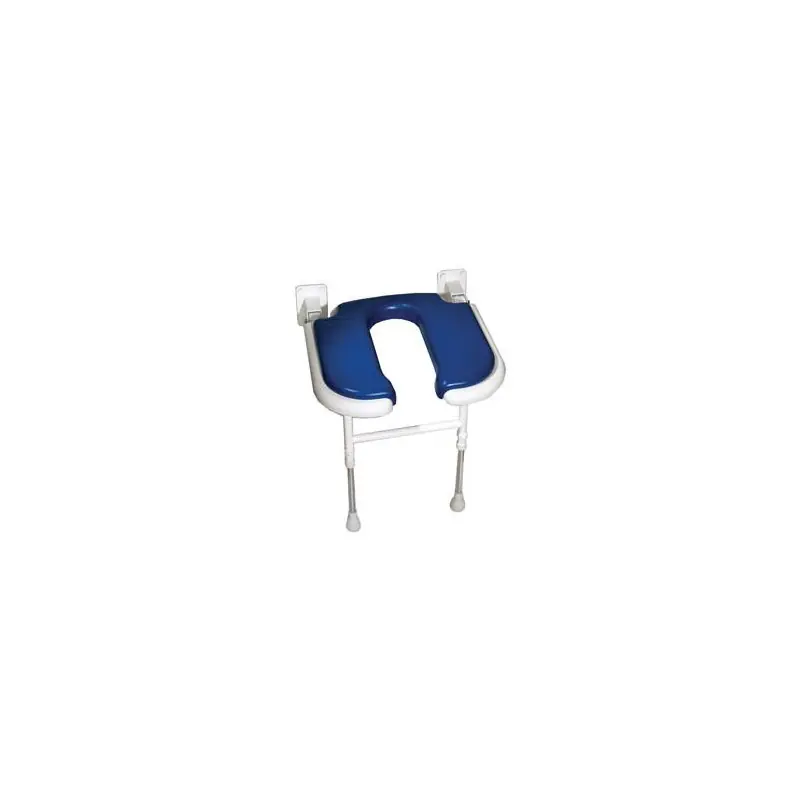 Siège de douche rembourré en U rabattable bleu Série 4000 (accessibili