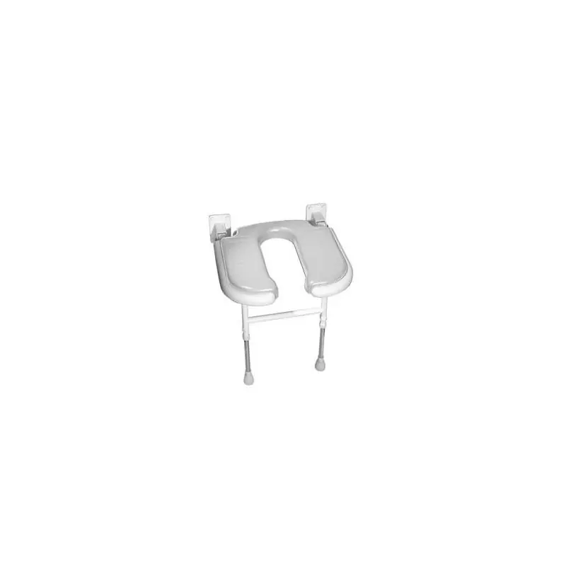 Siège douche rembourré U large rabattable gris Série 4000 (accessibili