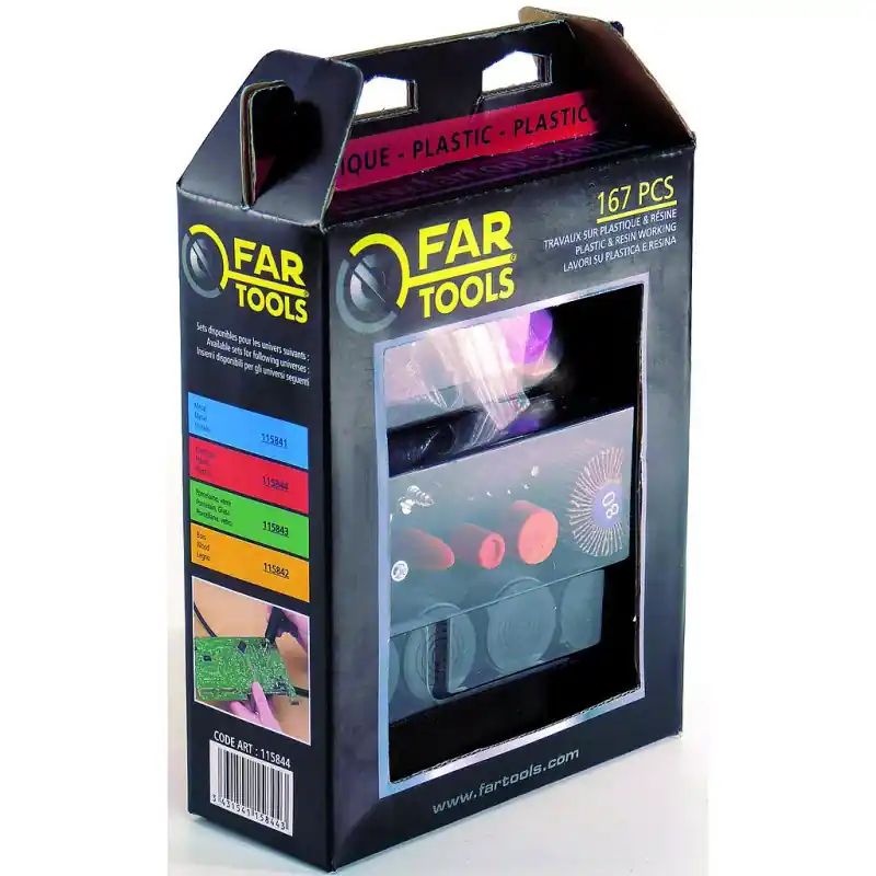 Set 167 accessoires mini meuleuse pour le plastique