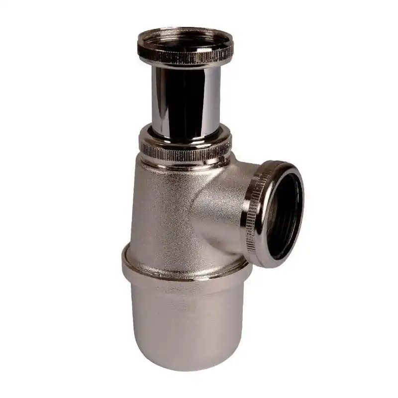 Siphon de lavabo et vasque réglable en laiton Nickelé mat