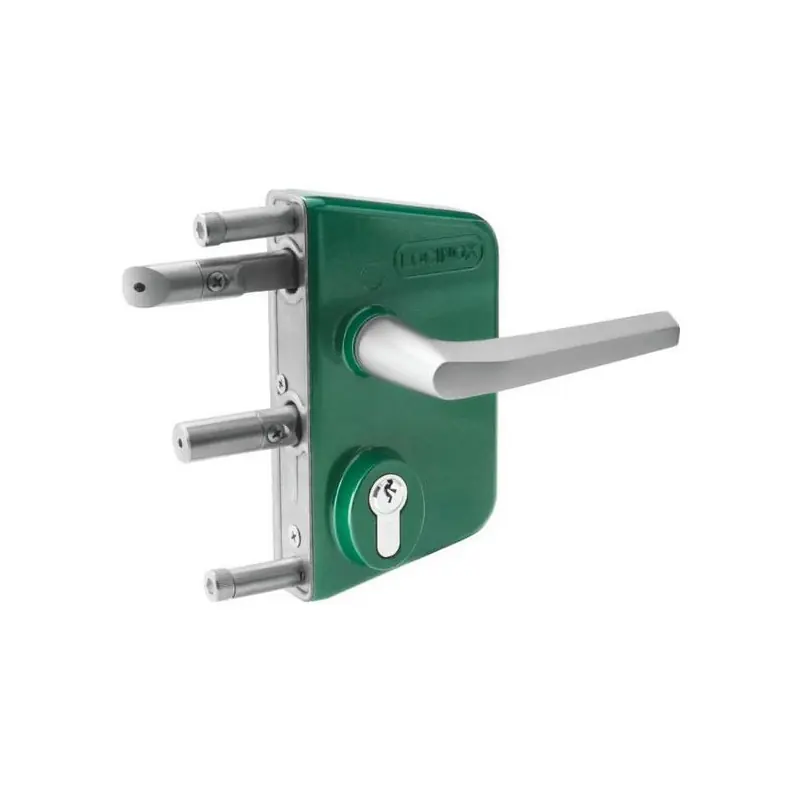 Serrure LAKQ Thermolaquée verte Profil 40 mm Axe à 60 mm