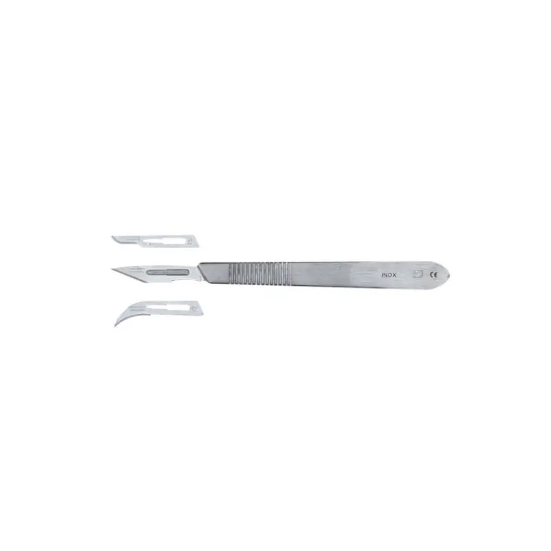Scalpel tout inox avec assortiment de 3 lames 90019