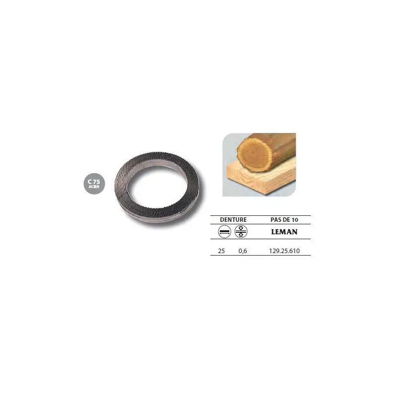 Rouleau 50 mètres Lame scie à ruban acier C75 25x06 pas 10 - 1292561