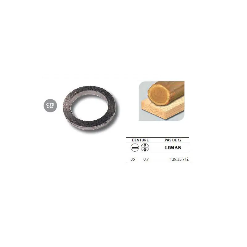 Rouleau 50 mètres Lame scie ruban acier C75 35x07 pas 12 - 1293571
