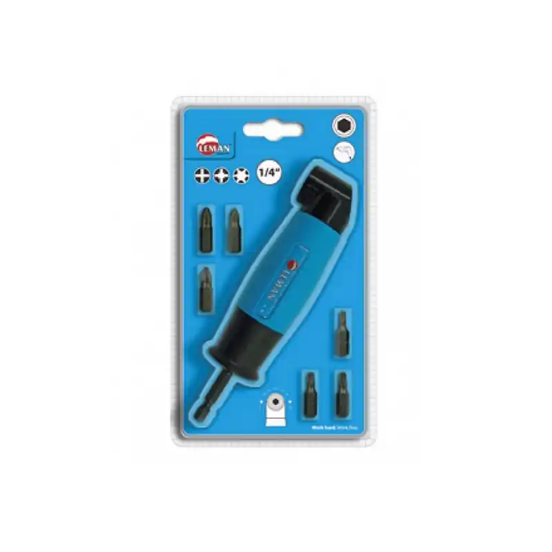 Renvoi d‘angle 90° pour visseuse avec 7 embouts