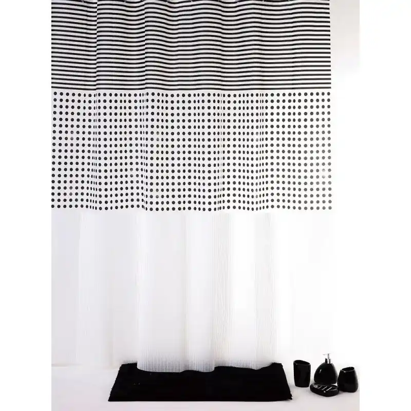 Rideau de douche en PEVA 180 x 200 cm couleur Decor GREY