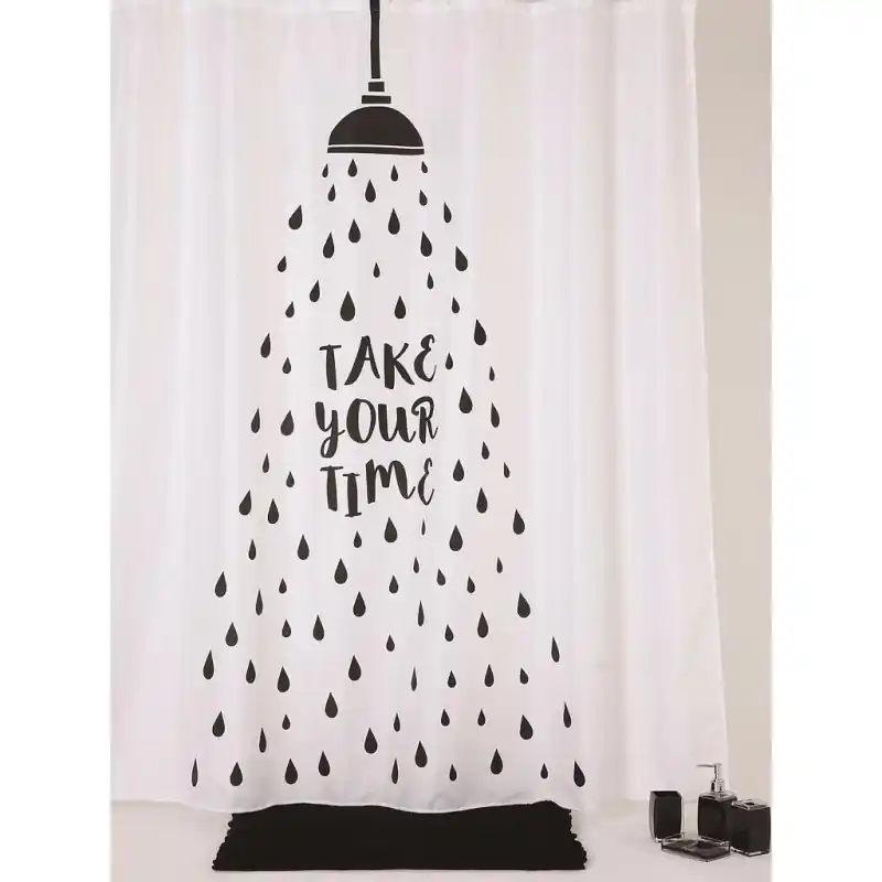 Rideau de douche en Textile 180 x 200 cm couleur Decor CHILL