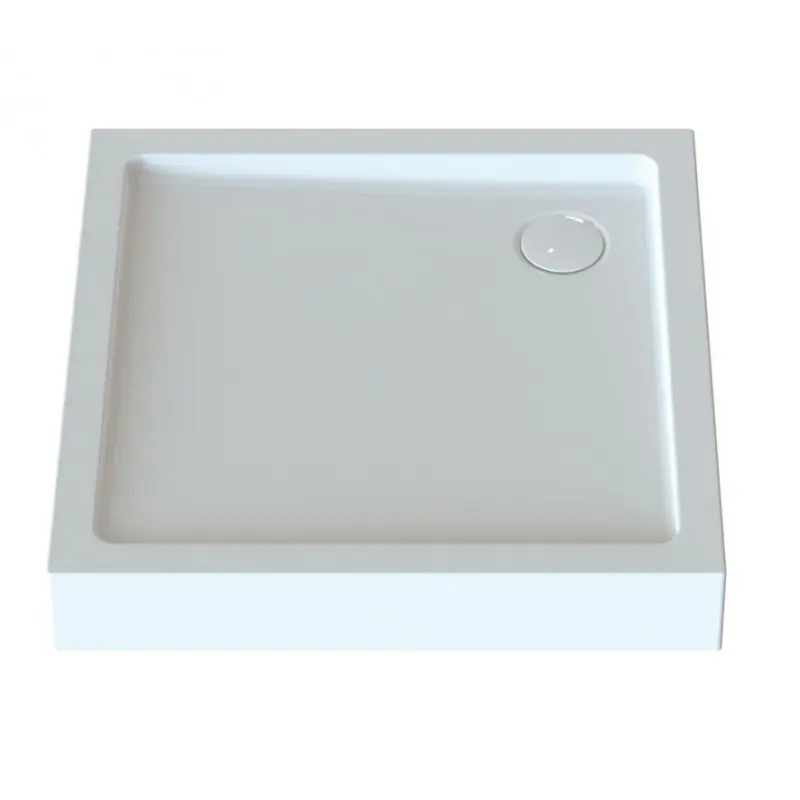 Receveur douche carré 800x800mm Profondeur 50mm blanc tablier intégré