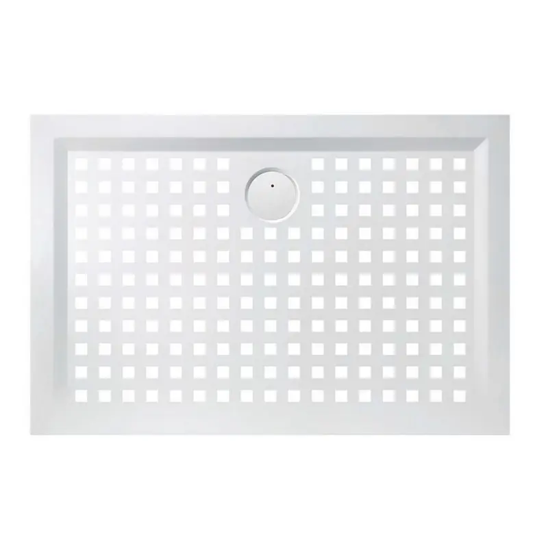 Receveur rectangulaire Space minéral antidérapant 80x100 cm blanc L12S