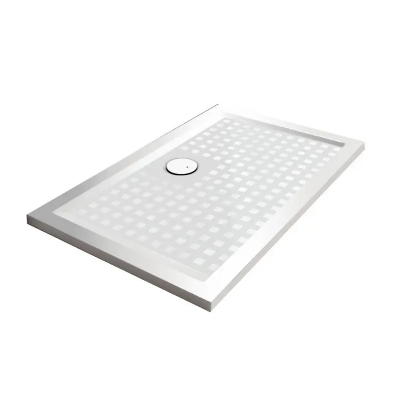 Receveur rectangulaire Space minéral antidérapant 90x160 cm blanc L12S