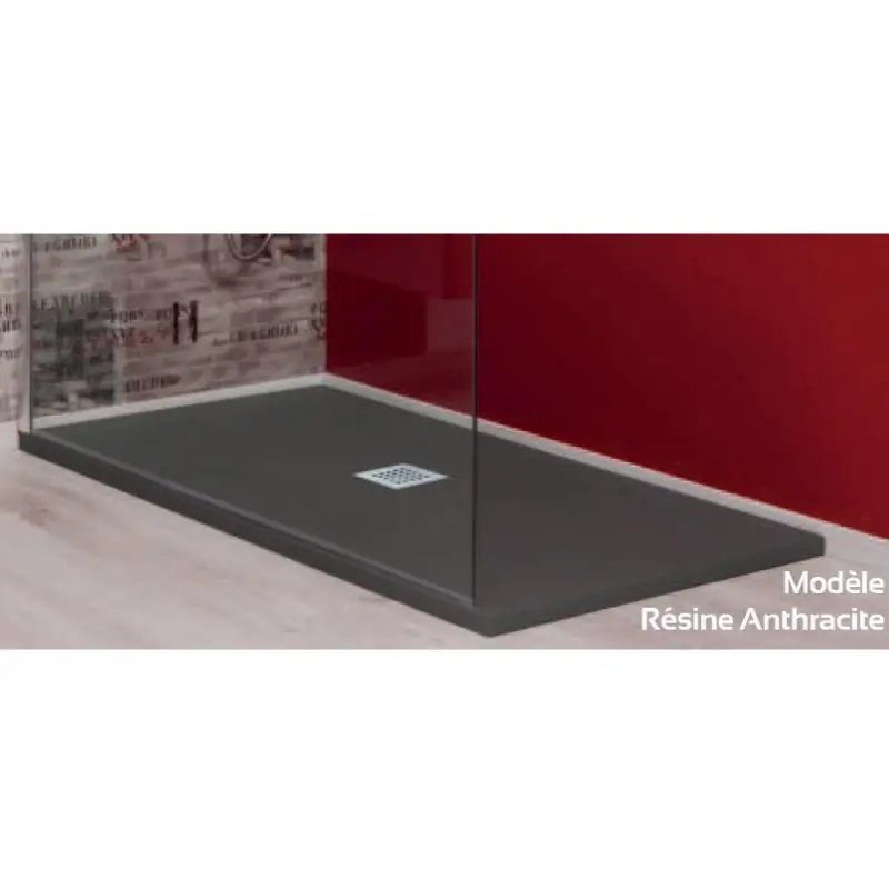 Receveur rectangulaire Ondée Nola 80x120cm gris anthracite découpable