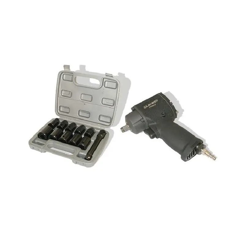Clé chocs pneumatique Extra courte 1/2" 680Nm coffret 10 douilles et r