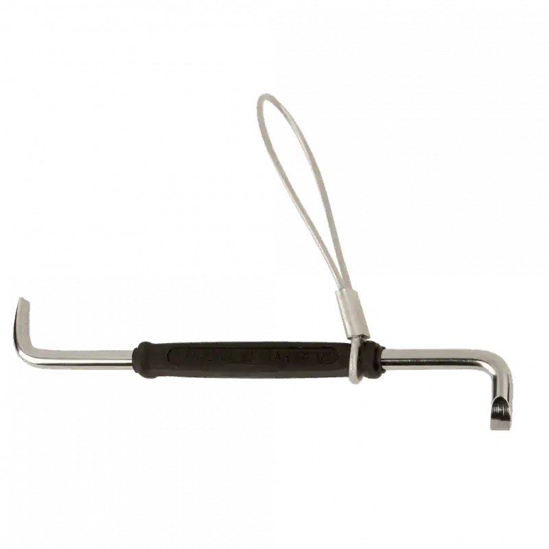 Clé double coudée 08 x 4 x 100 mm vis à fente avec fil d‘acier TAH2047