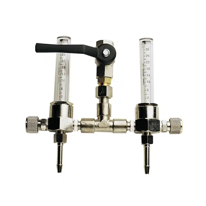 Double rotamètres à 3.5 bars entrée vanne 3/8 15 et 30 L/min