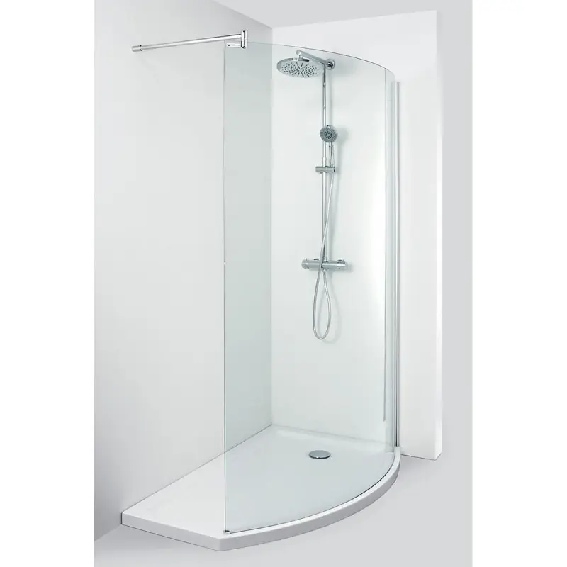 DoucheWalk in droit 140x90x210 cm transparent neutre chromé receveurWi