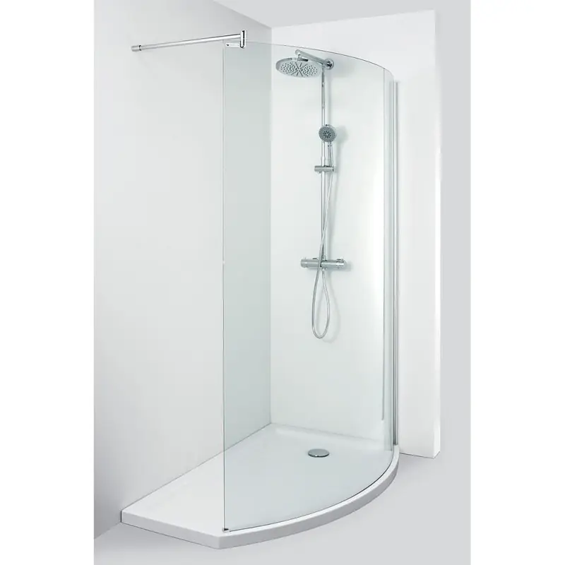DoucheWalk in droit 125x90x210 cm transparent neutre chromé receveurWi