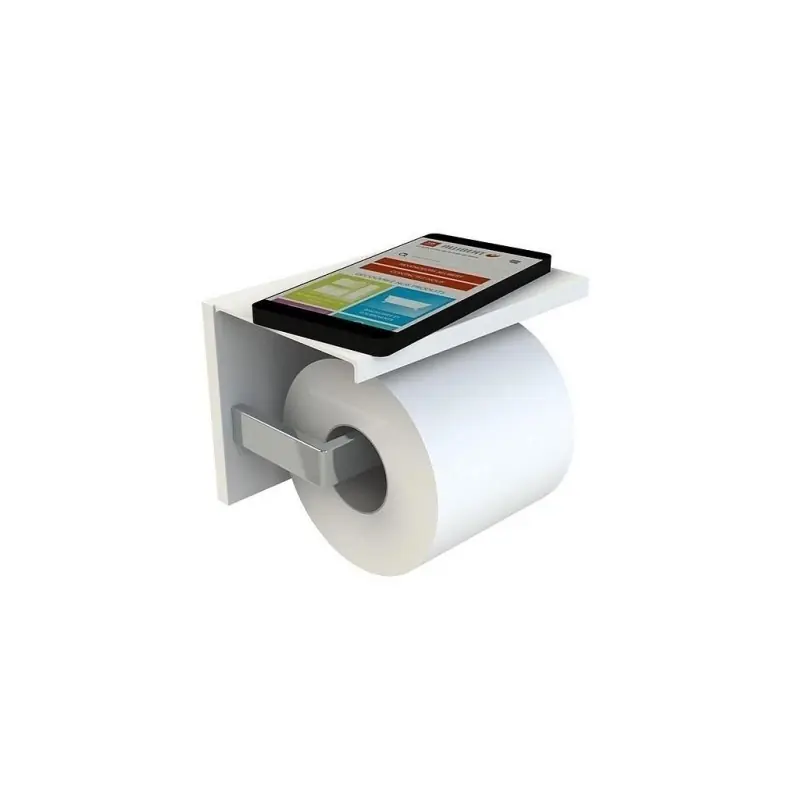 Distributeur papier WC Blanc mat 16x11x11 cm à fixer au mur LOFT-GAME