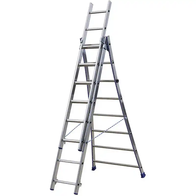 Echelle transformable à base évasée 3 plans 3x11 accès maxi 685 m KET3