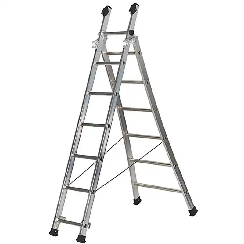 Echelle transformable base évasée 2 plans 6+7 barreaux Hmaxi 4m20 PRT2