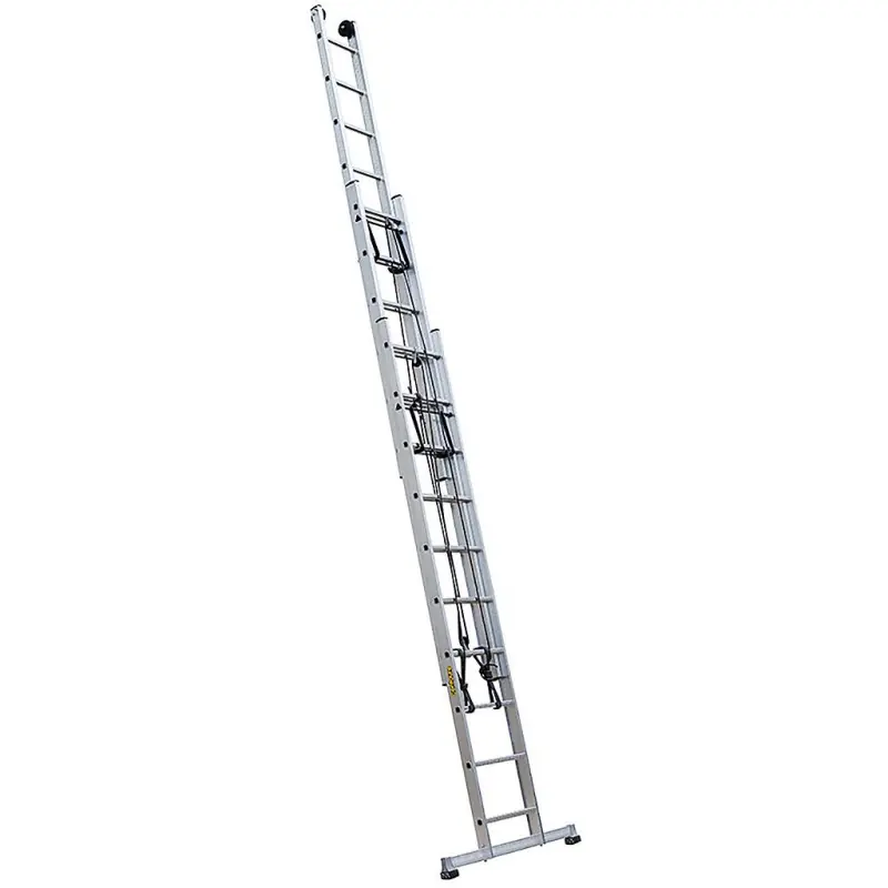Echelle coulissante 3 plans corde 3x10 barreaux 6m85 usage Pro régulie