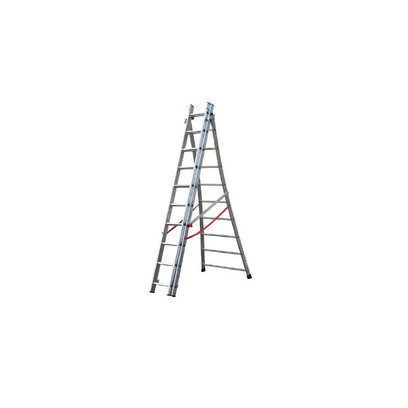 Echelle transformable pro base évasée 3x10 Ht accès 6,76m Hailo