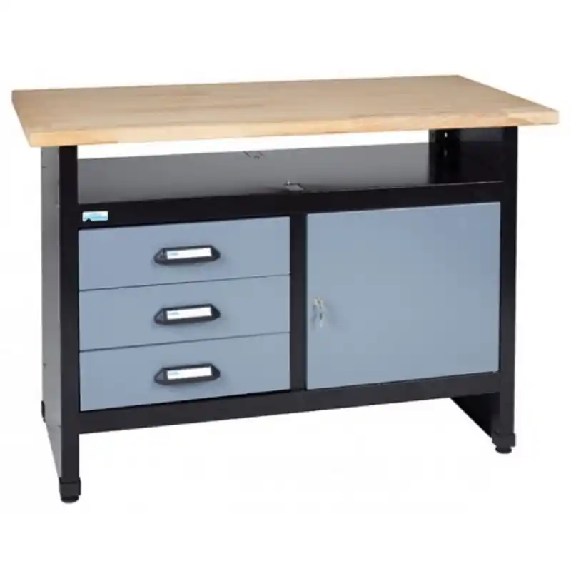 Etabli Gris 12086 1 porte 3 tiroirs et 1 compartiment L120cm Kupper