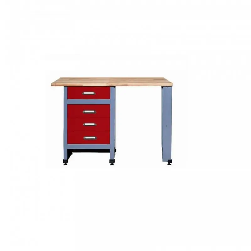 Etabli 4 tiroirs et 1 emplacement L 1,20 m Rouge 12532