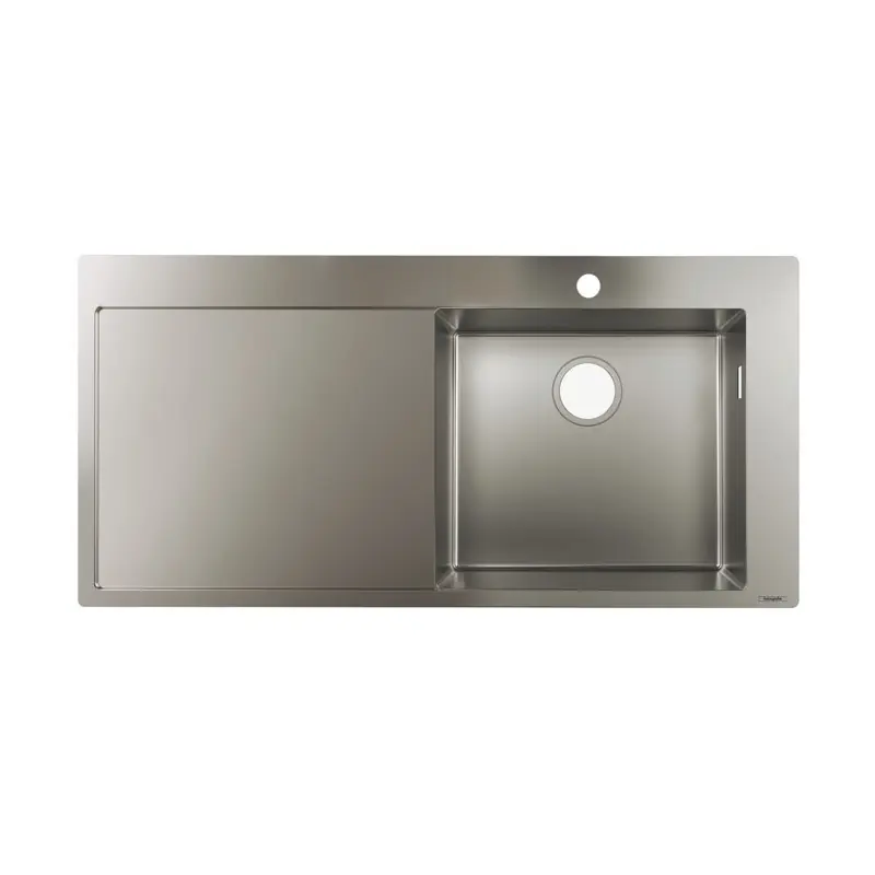 Evier encastré acier inoxydable 1 bassin 450mm S715-F450 égouttoir tro