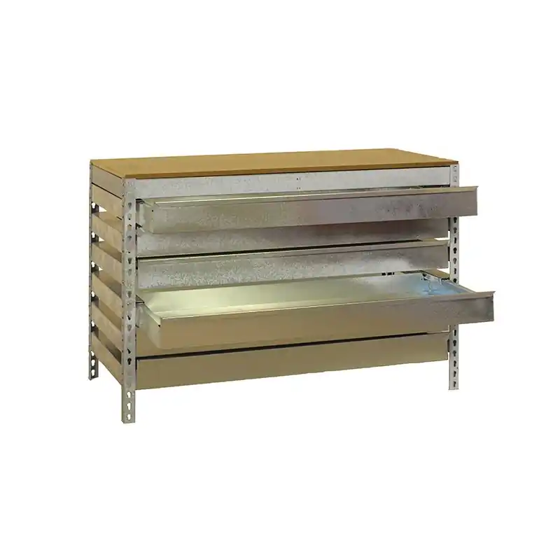 Etabli 6 tiroirs 842x1210x760mm Zinc charge 600Kg BT5 BOX 1200