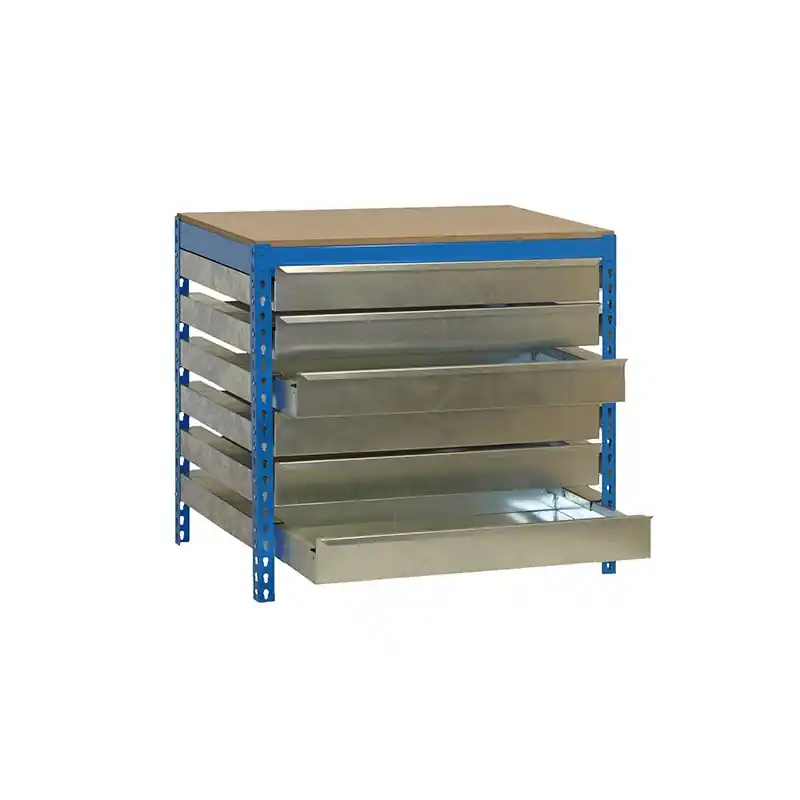 Etabli 6 tiroirs 842x1510x760mm Bleu charge 600Kg BT5 BOX 1500