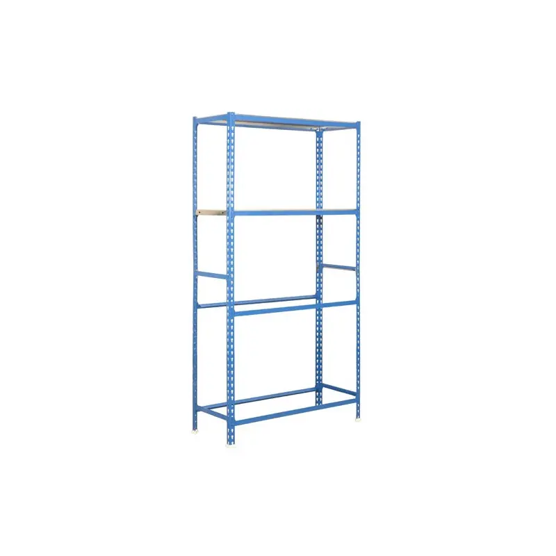 Etagère 4 plateaux Bleu/Zinc charge 180Kg/plateau KIT SIMONGARAGE MEGA