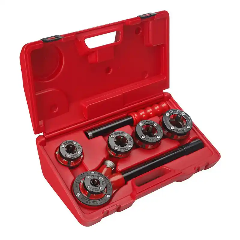 Filière manuelle têtes interchangeable BSPT droite 3/8" 11/4" coffret
