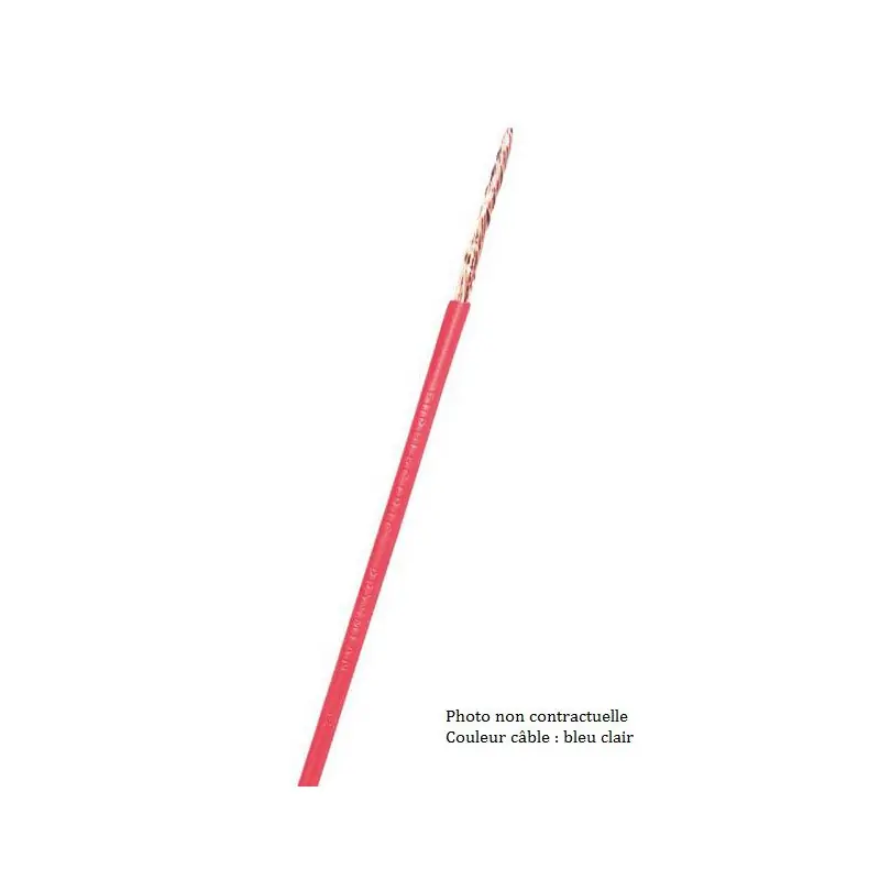 Fil souple domestique H07 V-K bleu clair 1,5 mm² Diam 3,4 mm