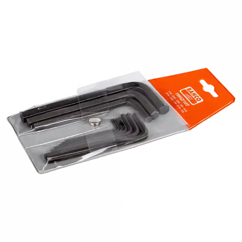 Jeu de 10 clés mâles 6 pans courtes 1/16"-3/8" finition phosphatée 199
