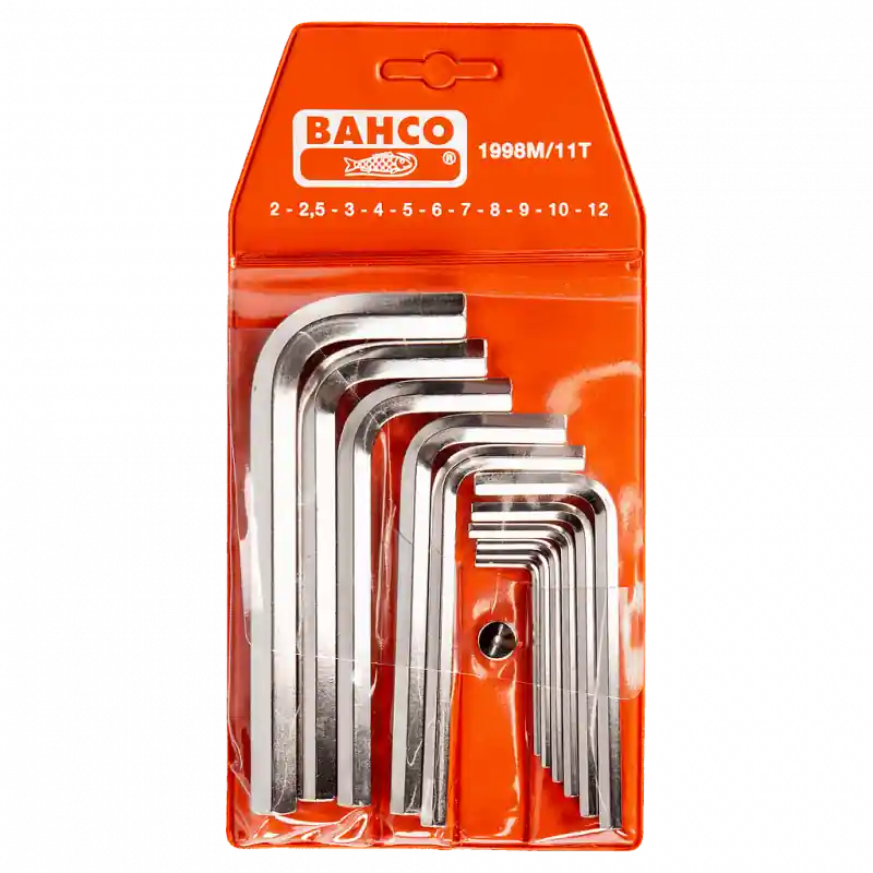 Jeu de 11 clés mâles 6 pans 2 à 12 mm finition nickelée 1998M/11T