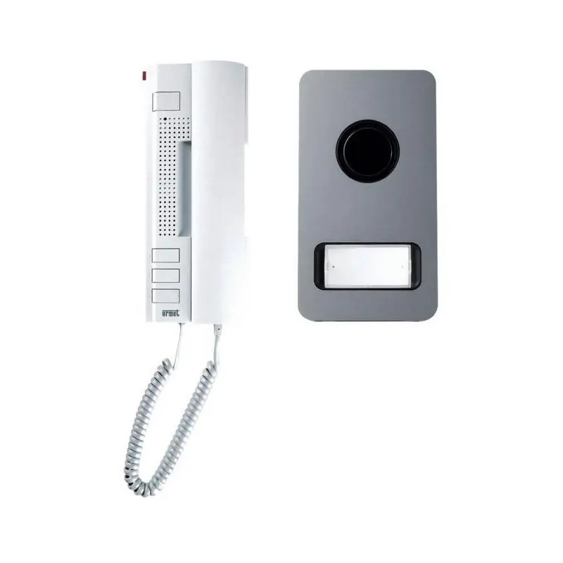 Interphone Kit portier audio aluminium 12 V 2 fils Utopia Mikra