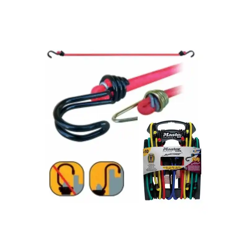 Jeu de 10 sandows (toutes tailles) capacité max 54 kg Master lock