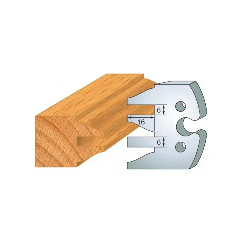 Jeu de 2 Couteaux profilés acier Haut. 50 mm 855.232