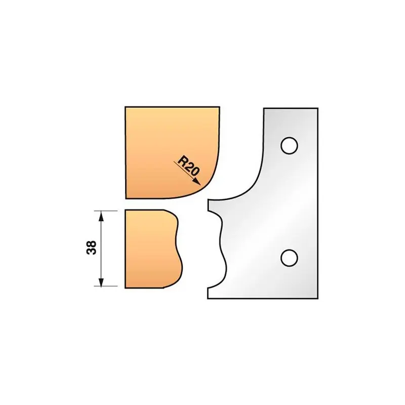 Jeu de 2 fers profilés N°323 pour porte-outils Ht.90 mm