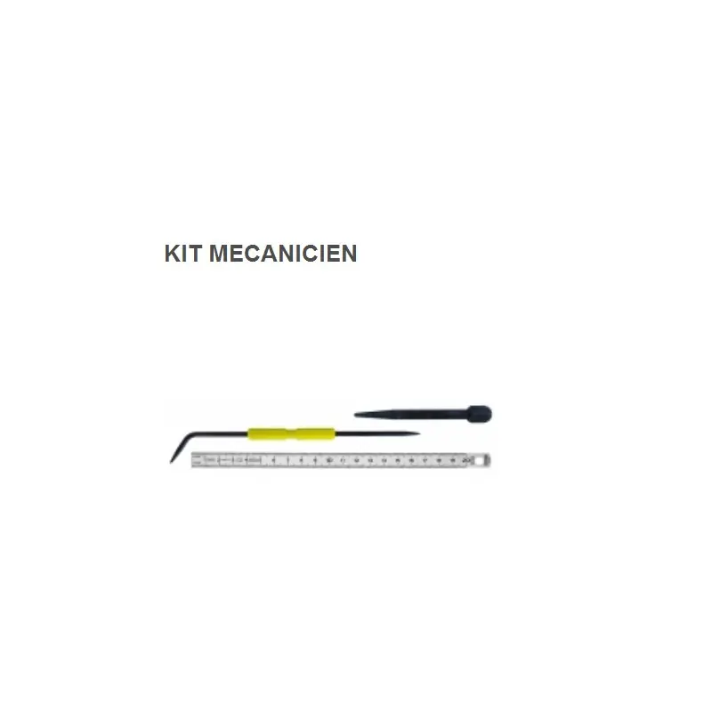 Kit mécanicien 1 réglet 200 mm 1 pointe à tracer gainée 1 pointeau têt