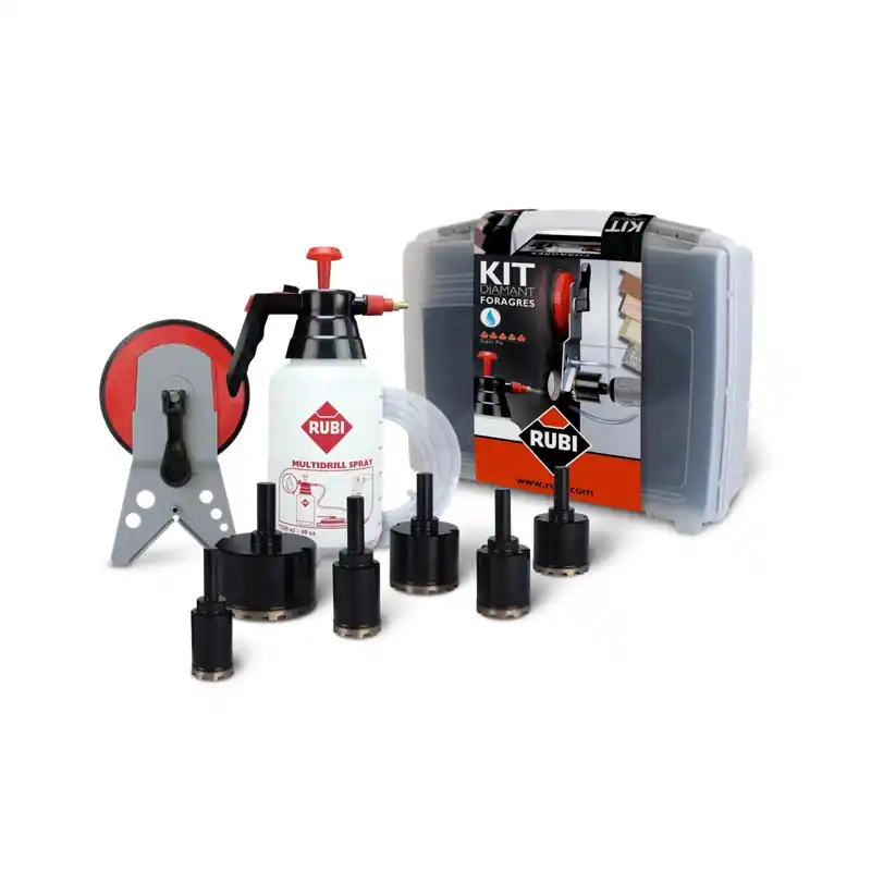 Kit trépans diamant Diam 20, 28, 35, 43, 50, 68 mm FORAGRES