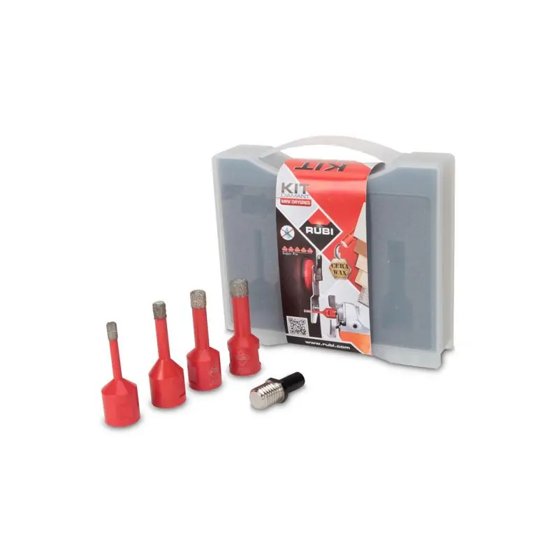 Kit trépans diamant 50938 Mini Drygres D6-8-10-12mm Rubi