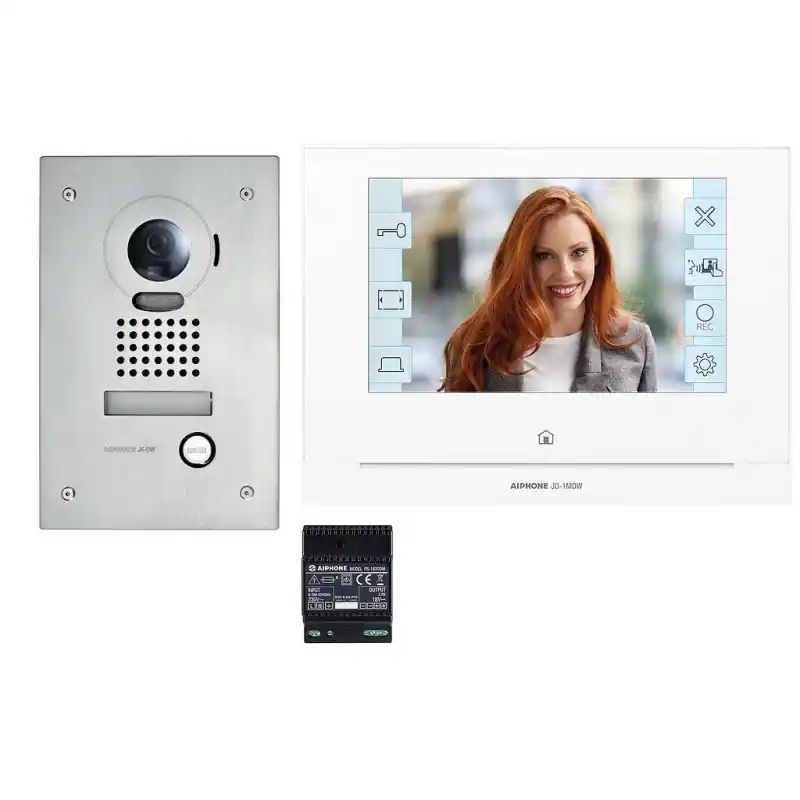 Kit interphone vidéo connecté Aiphone JOS1FW platine encastrée moniteur écran 7 module Wifi