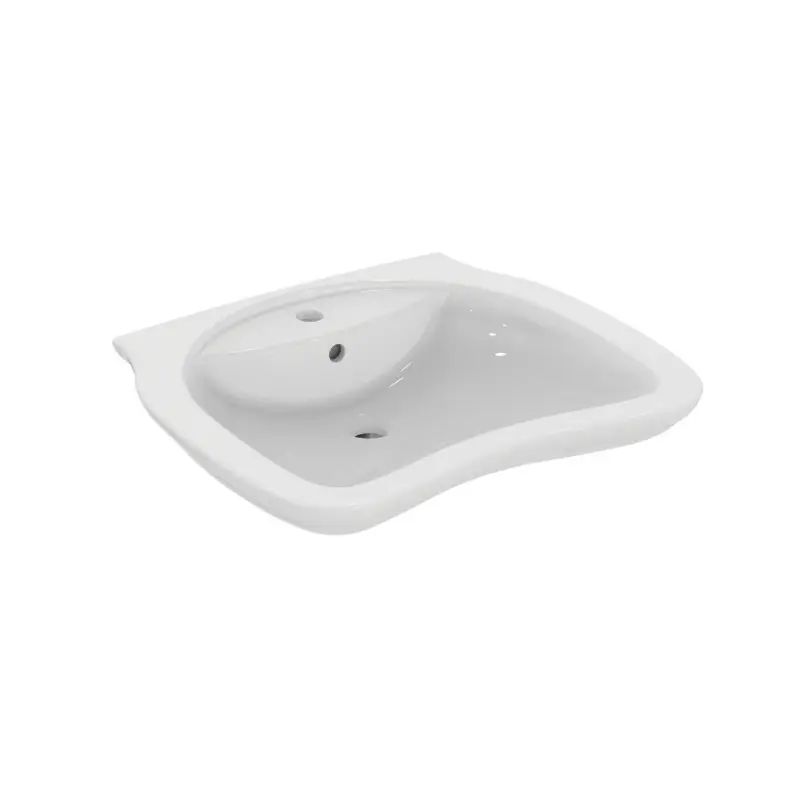 Lavabo PMR MATURA 2 ergonomique 65x55 cm sans trop-plein blanc