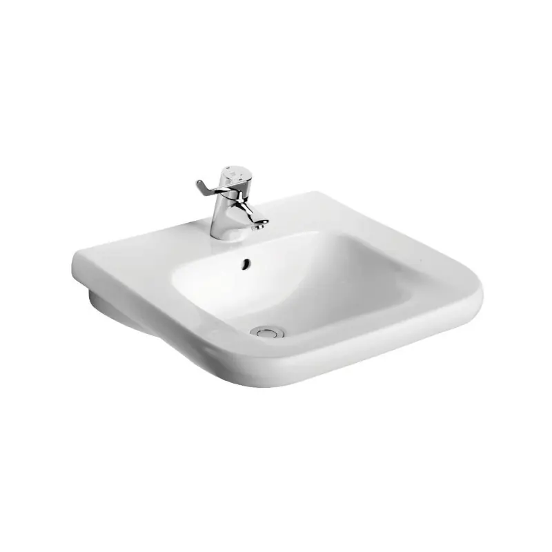 Lavabo Matura 2 Blanc en porcelaine vitrifiée 60 x 55 cm autoportant