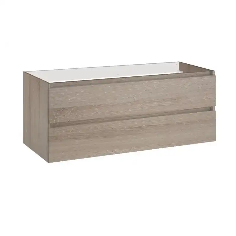 Meuble sous-plan 120 cm simple vasque 2 tiroirs couleur Frêne molina B