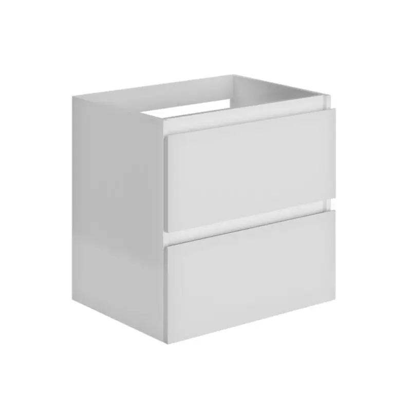 Meuble sous-plan 60 cm 2 tiroirs couleur blanc brillant laqué LIVO