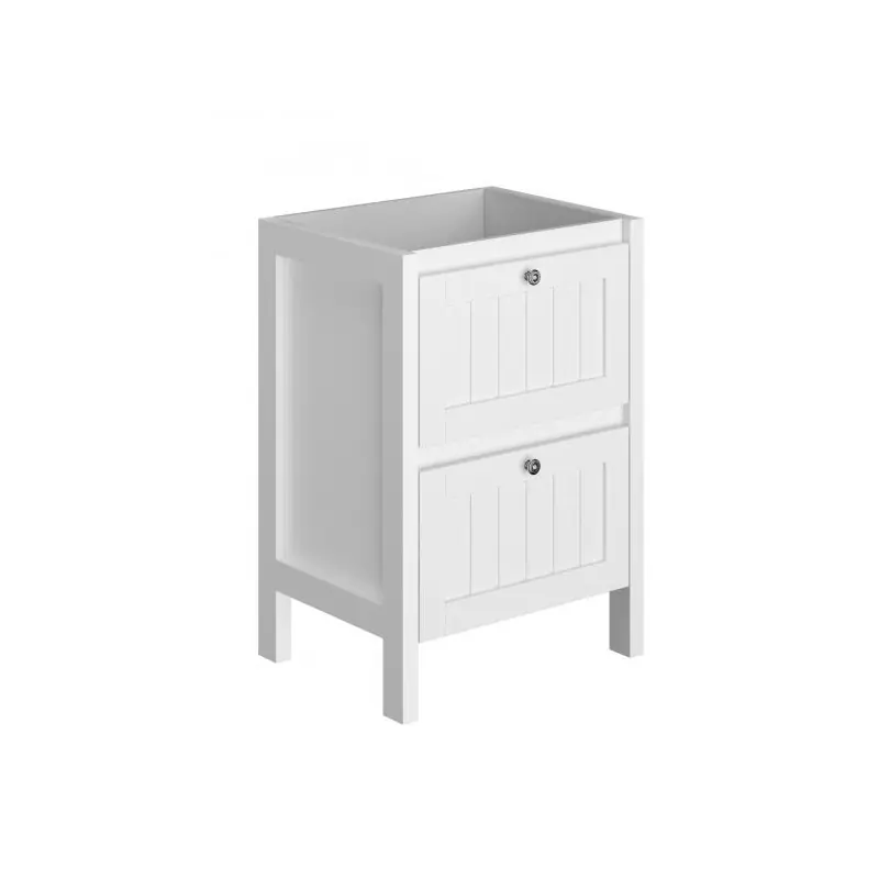 Meuble sous-plan 59 cm Blanc mat 2 tiroirs bois AMERICA