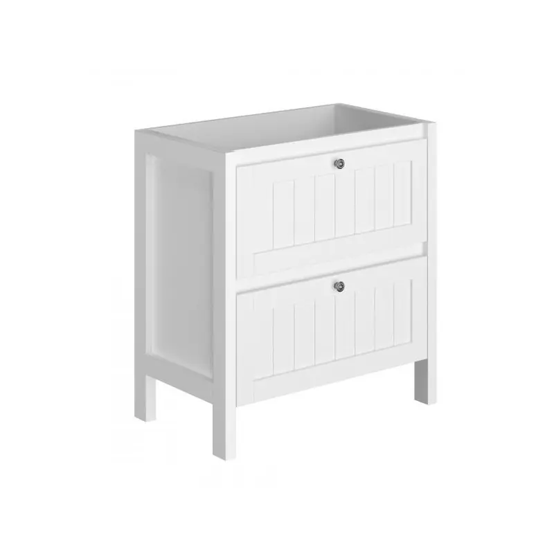 Meuble sous-plan 79 cm Blanc mat 2 tiroirs bois AMERICA